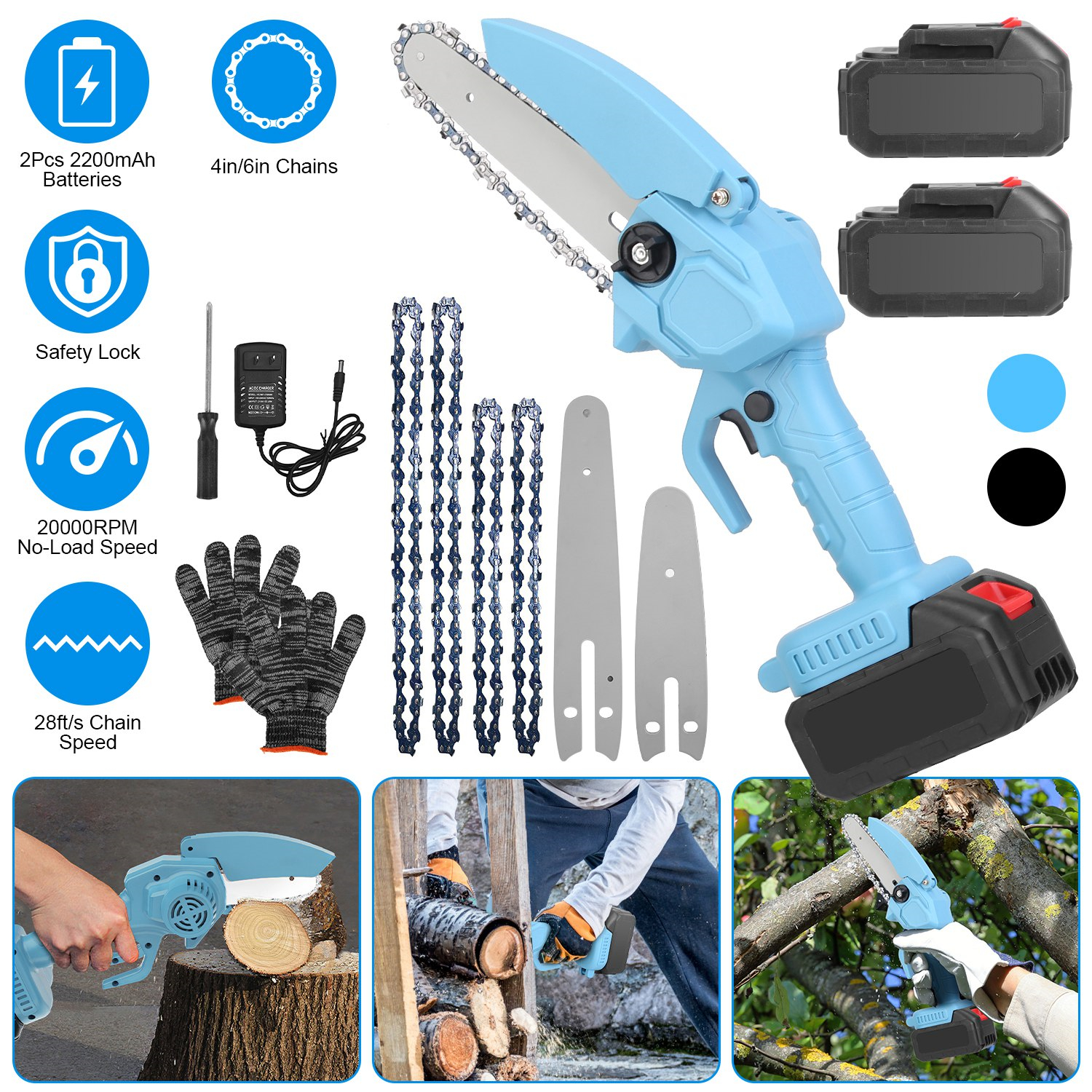 Mini 4-inch and 6-inch Chain Saws: Weekend Shipping Not Available - Image 6