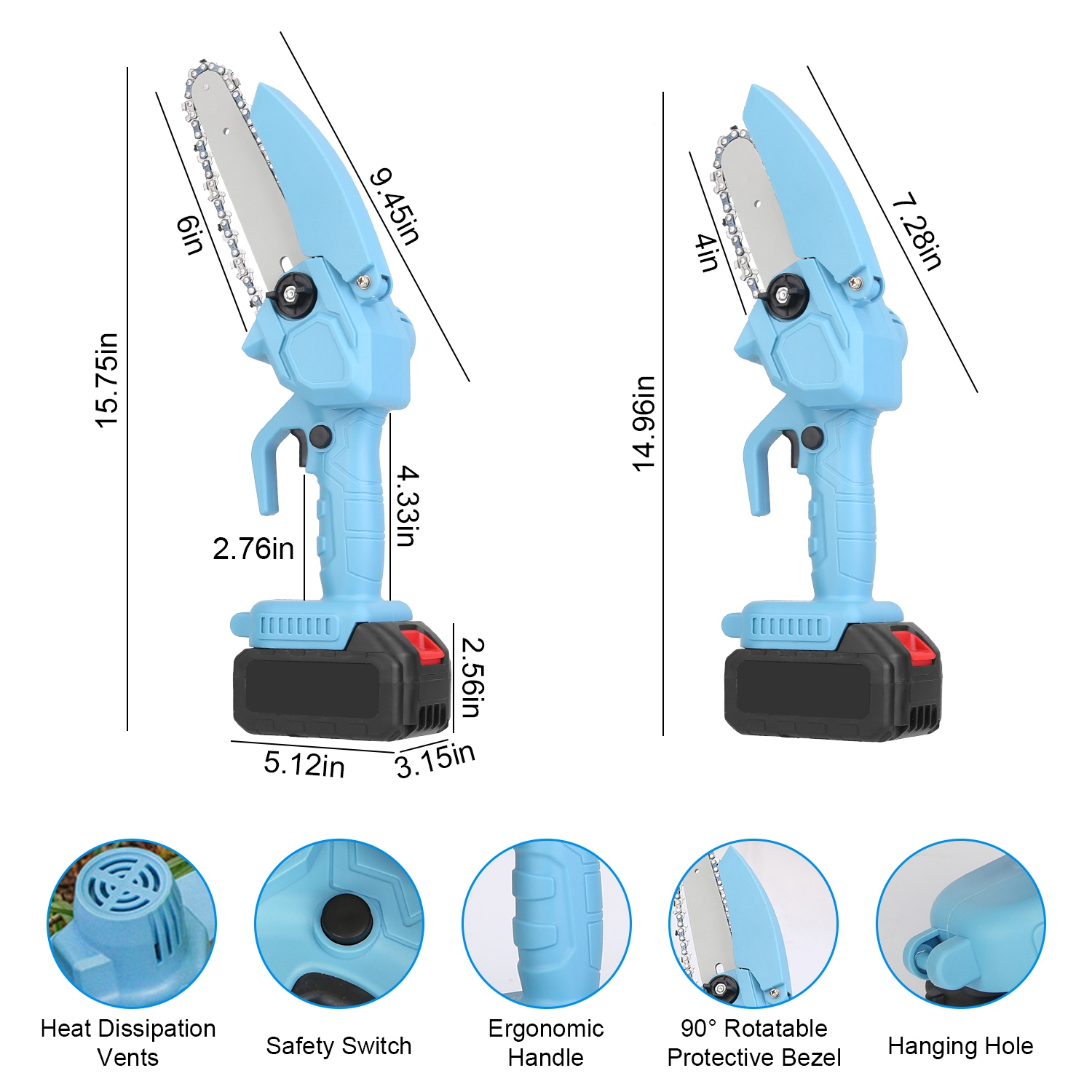 Mini 4-inch and 6-inch Chain Saws: Weekend Shipping Not Available - Image 8