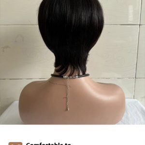 Short Straight Wig for Women | Real Human Hair Short Hair Head Cover