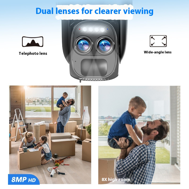 Advanced Solar 8x Zoom Camera Surveillance with 4G WiFi & Full Color Night Vision - Image 2