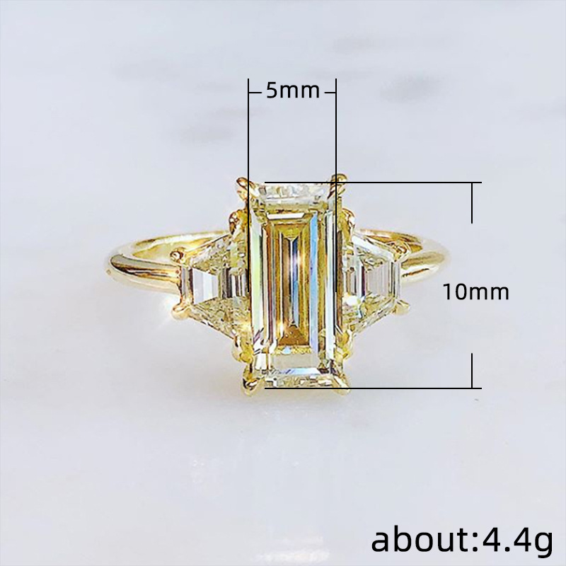 Creative Square Zircon Lady Wedding Ring - European and American Style - Image 2
