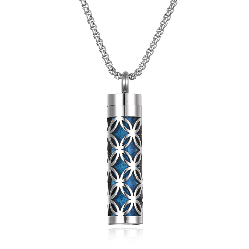 Essential Oil Aromatherapy Pendant Perfume Bottle in Titanium Steel