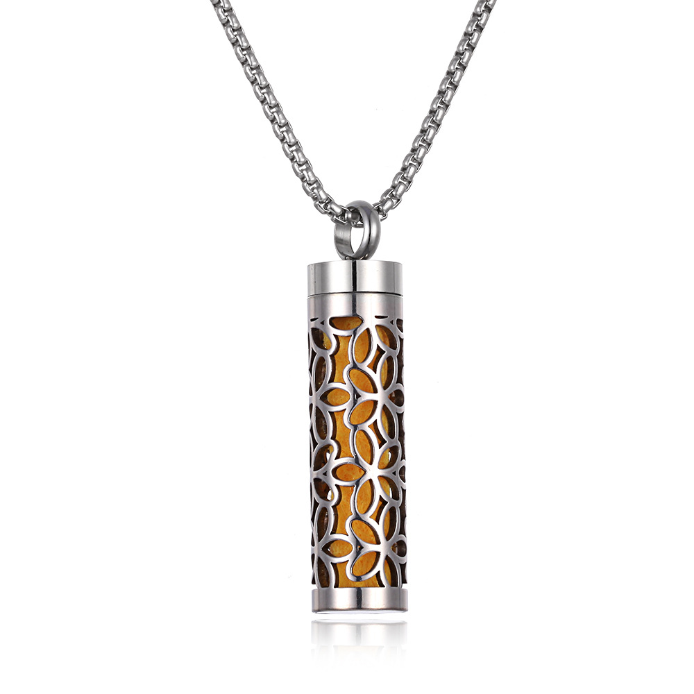 Essential Oil Aromatherapy Pendant Perfume Bottle in Titanium Steel - Image 4