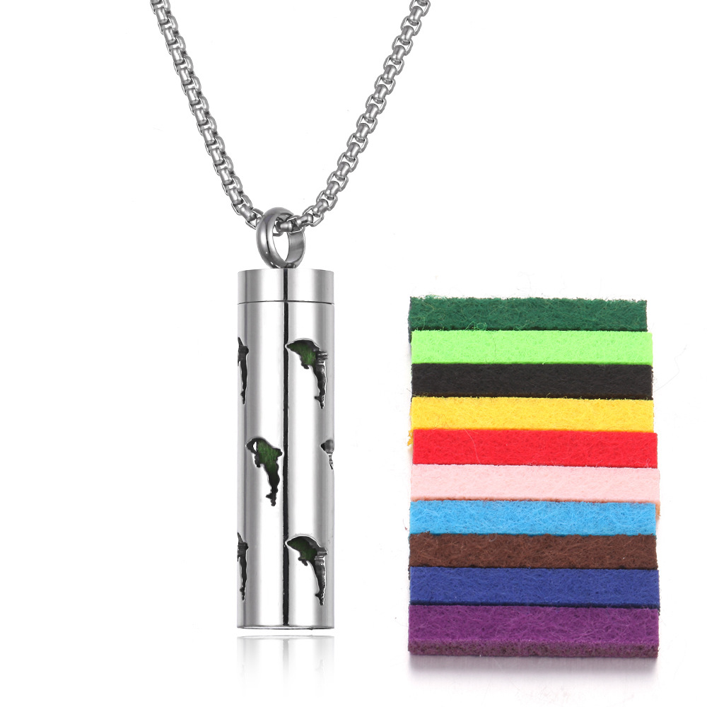 Essential Oil Aromatherapy Pendant Perfume Bottle in Titanium Steel - Image 16