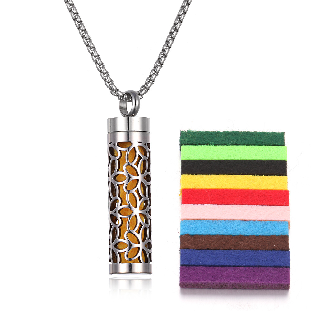 Essential Oil Aromatherapy Pendant Perfume Bottle in Titanium Steel - Image 18
