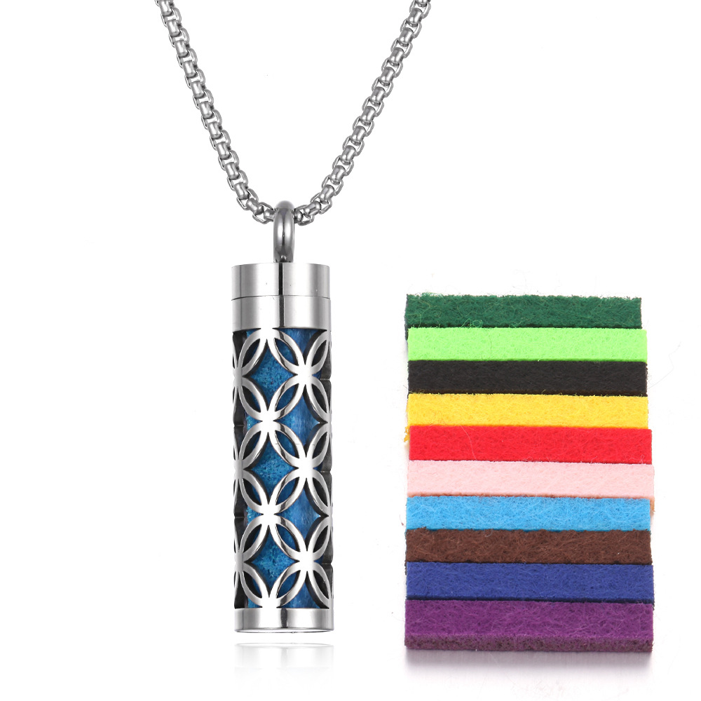 Essential Oil Aromatherapy Pendant Perfume Bottle in Titanium Steel - Image 20