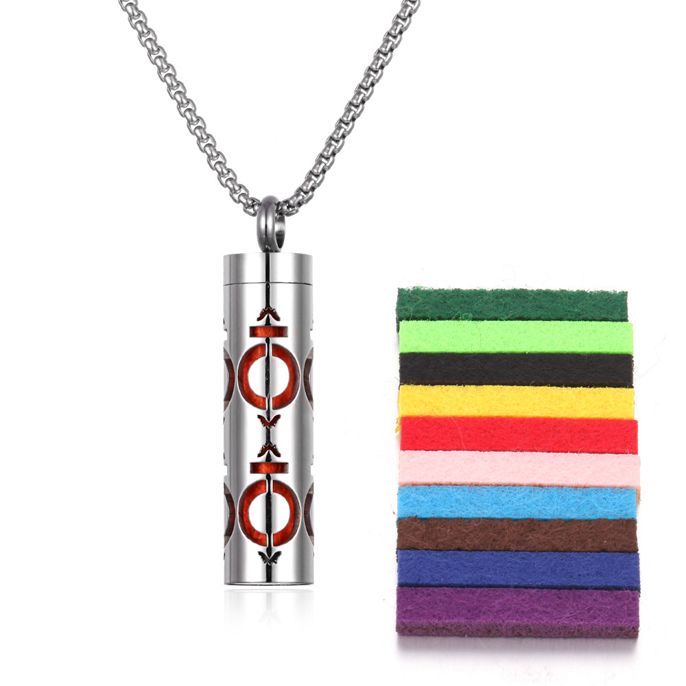 Essential Oil Aromatherapy Pendant Perfume Bottle in Titanium Steel - Image 27