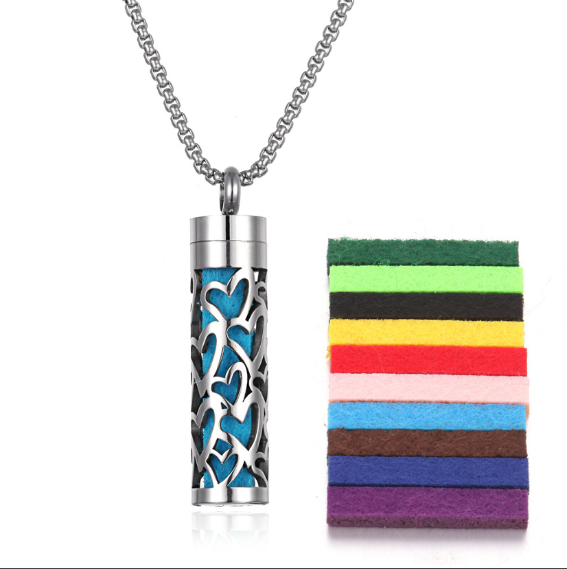 Essential Oil Aromatherapy Pendant Perfume Bottle in Titanium Steel - Image 28