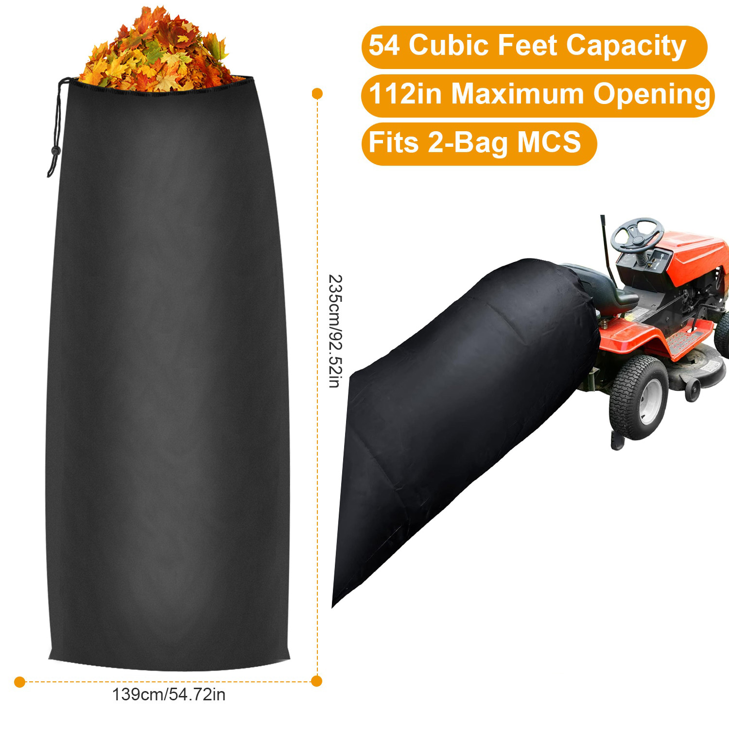 Lawn Tractor Leaf Collection Bag - Efficient Yard Cleanup Solution - Image 7