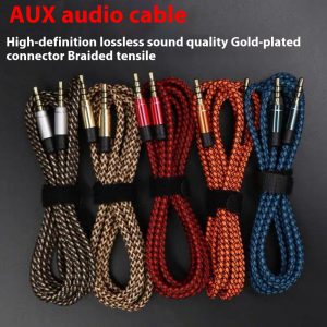 Premium Woven Nylon Vehicle Live Audio Transfer Cable for Optimal Sound