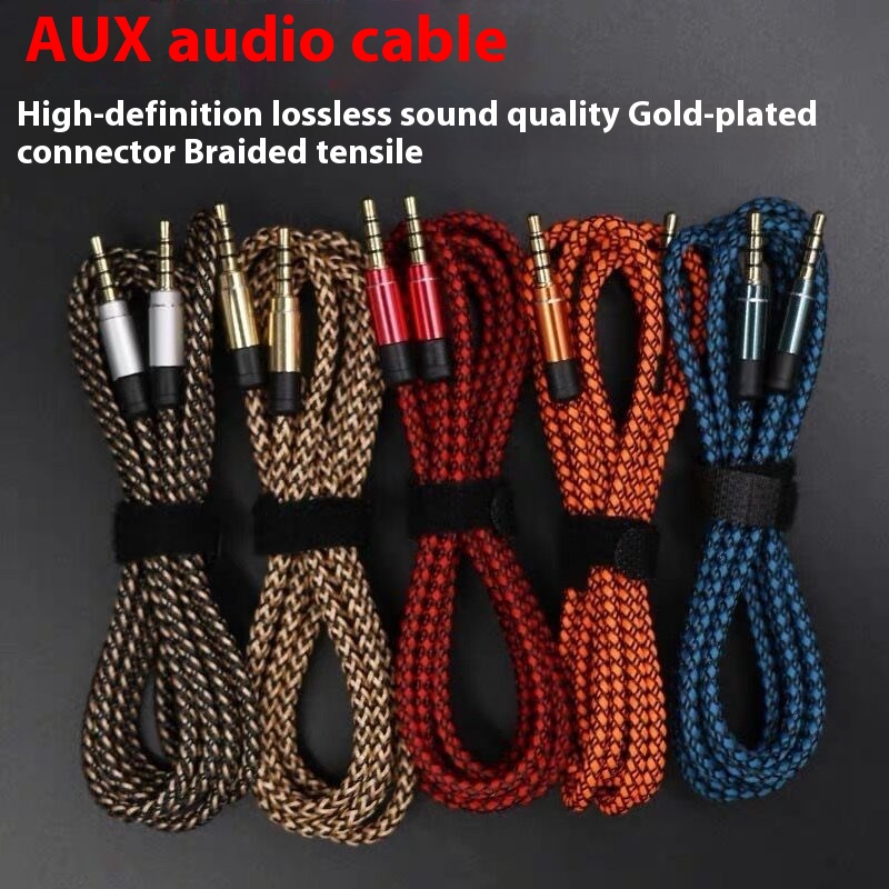Premium Woven Nylon Vehicle Live Audio Transfer Cable for Optimal Sound