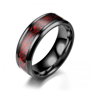 Dragon Pattern Stainless Steel Rings for Men - Stylish Jewelry Accessory