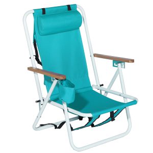 1pc Mint Green Beach Chair - 23x21.7x31.5in Portable Outdoor Seating