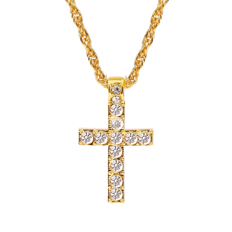 Punk Hiphop Cross Pendant Necklaces for Men & Women - Rope Chain Rapper Jewelry - Image 2