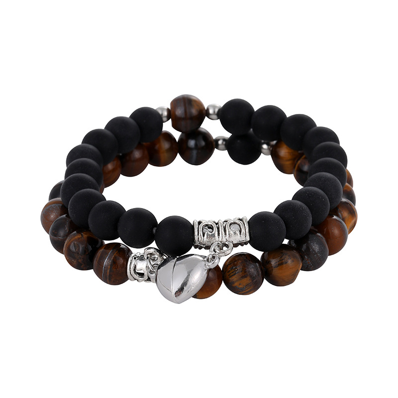 Frosted White Turquoise Heart-Shaped Couple Bracelet - Perfect Gift for Love - Image 8