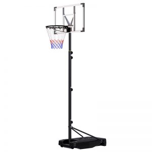 TotheCORE Adjustable Portable Basketball Stand 5.25-8.53 Ft Hoop & Goal with PC Backplate, Large Base, and Wheels