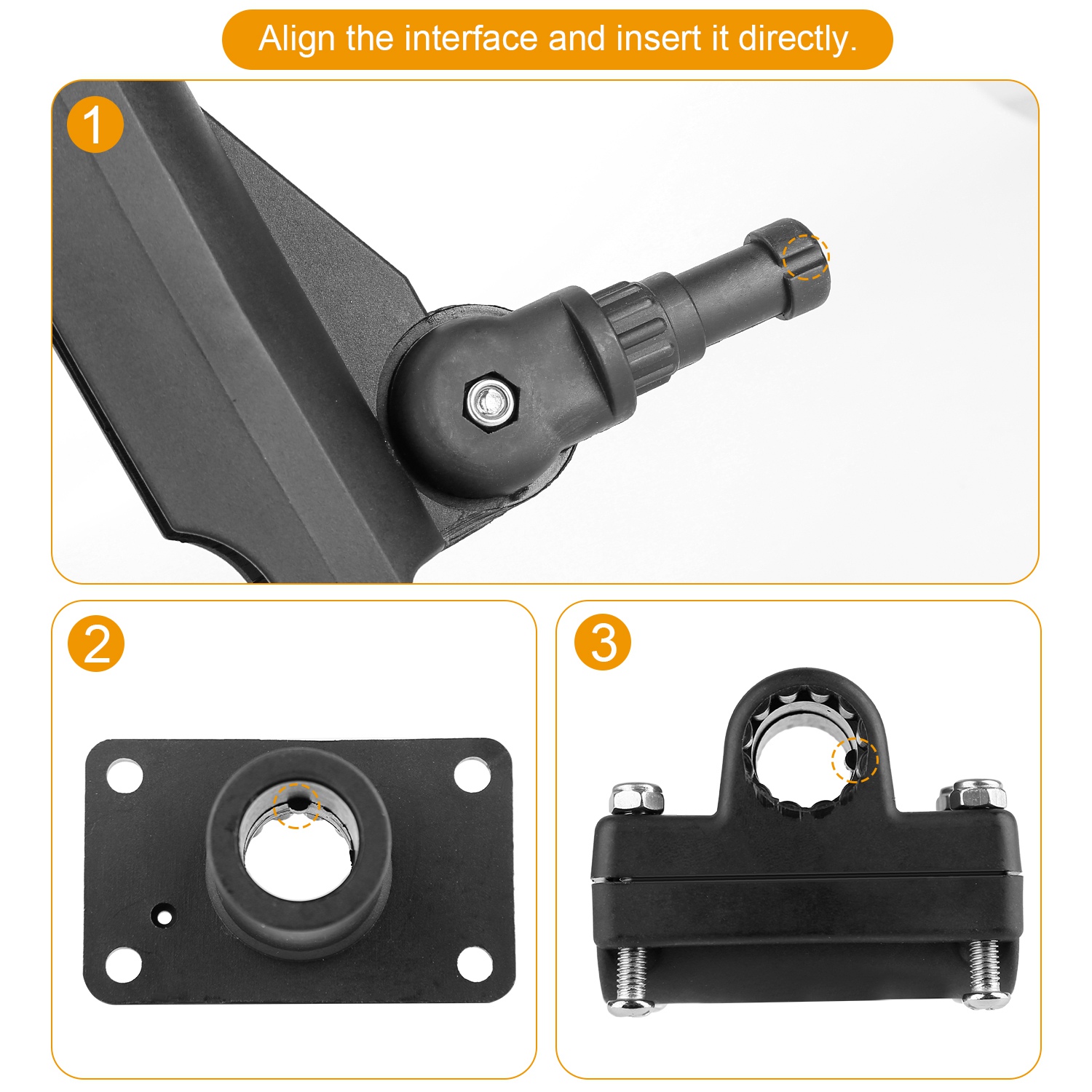 1Pc Adjustable 360° Rotatable Boat Fishing Pole Rod Holder - Folding Kayak Side Rail Mount with Large Clamp (Rod Not Included) - Image 8