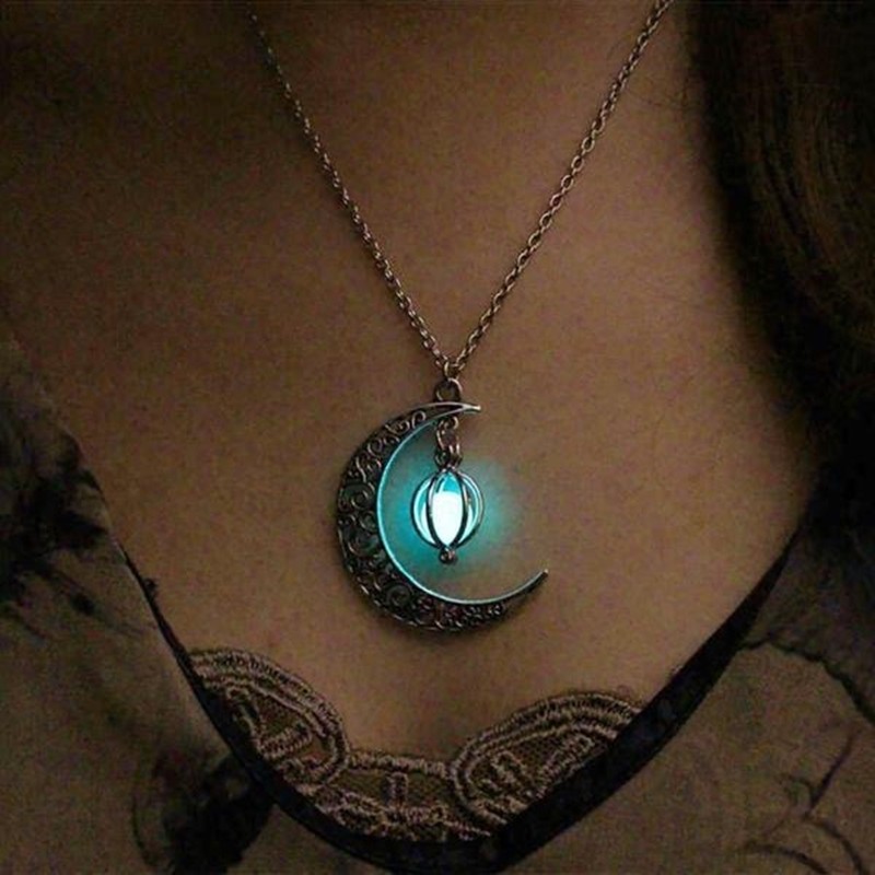 Fashion Moon Luminous Pendant Necklace - Natural Glowing Stone Healing Jewelry Gift for Women - Image 3