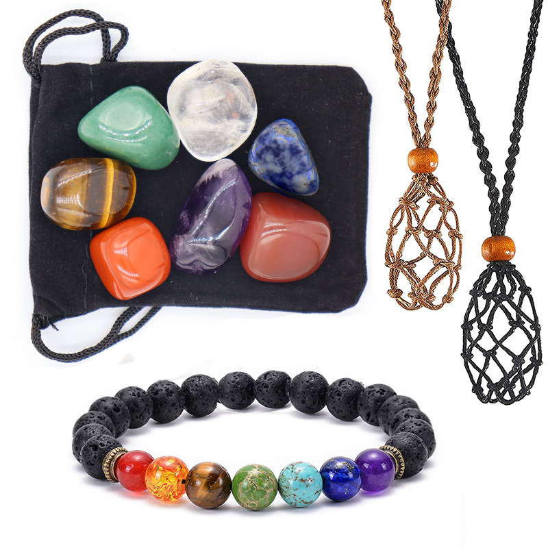 Irregular Natural Stone Yoga Bracelet Set for DIY Crafting - Image 4