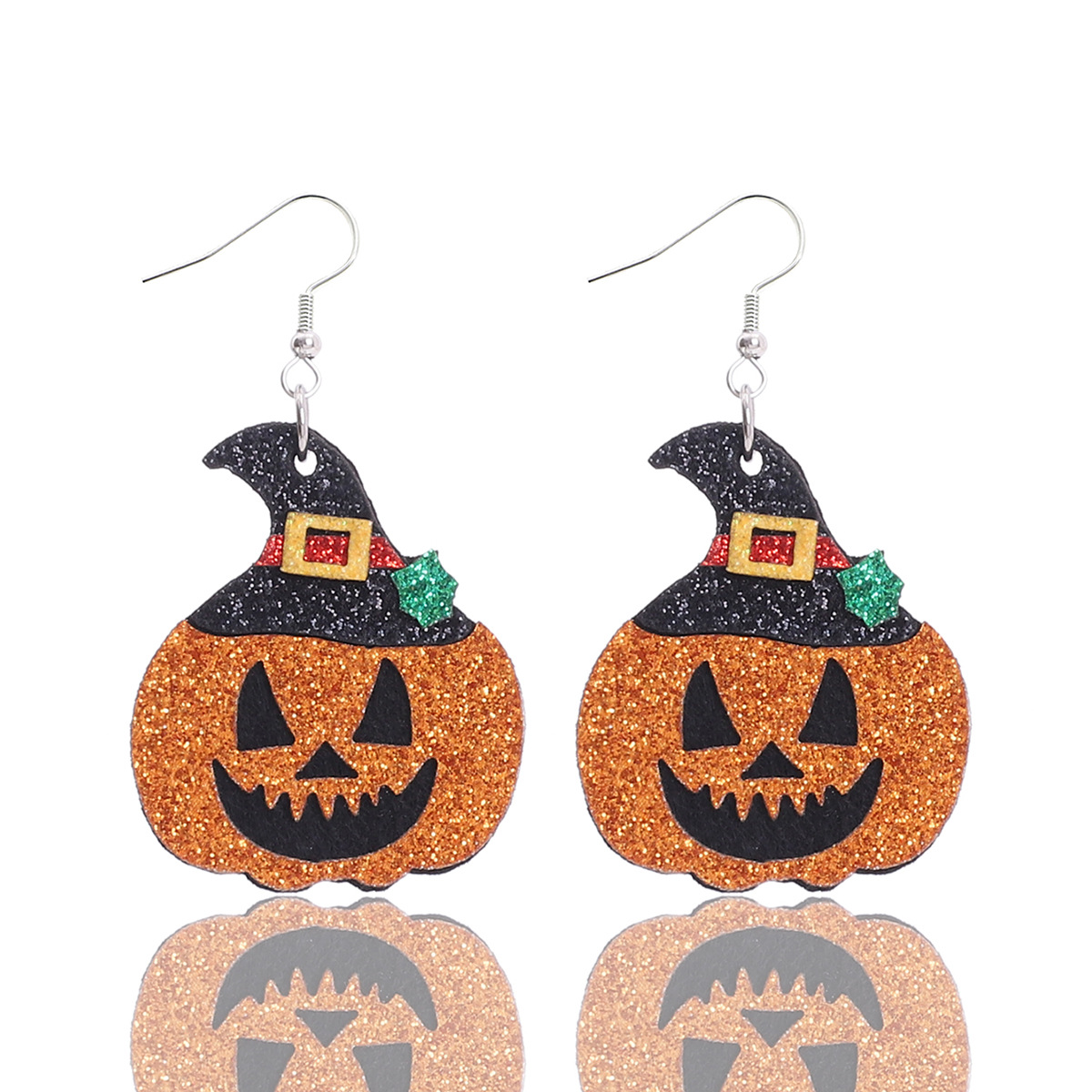 Women's Halloween Pumpkin Hat and Multi-Layer Handmade Frosted Earrings - Image 7