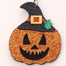Women's Halloween Pumpkin Hat and Multi-Layer Handmade Frosted Earrings - Image 8