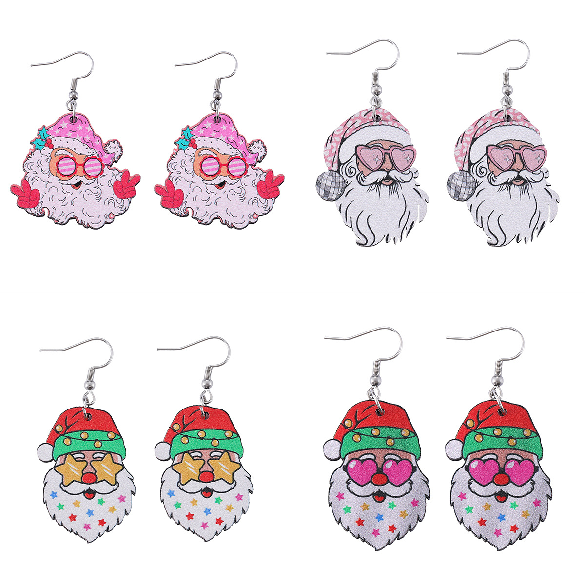 Humorous Santa Claus Earrings - Festive Christmas Pendant Gift Idea - Image 2