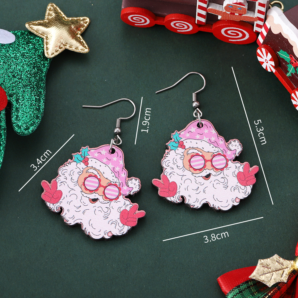 Humorous Santa Claus Earrings - Festive Christmas Pendant Gift Idea - Image 4