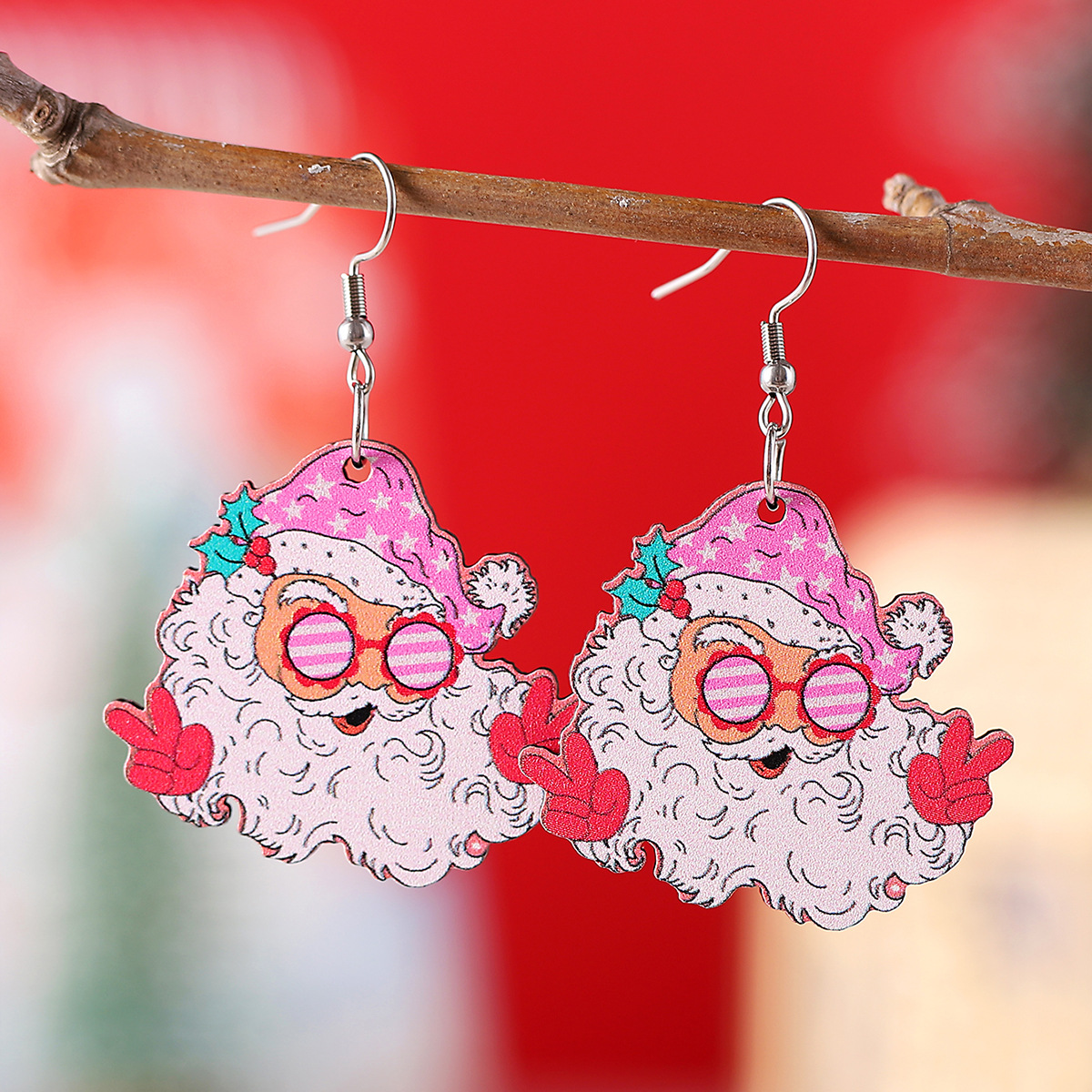 Humorous Santa Claus Earrings - Festive Christmas Pendant Gift Idea - Image 8