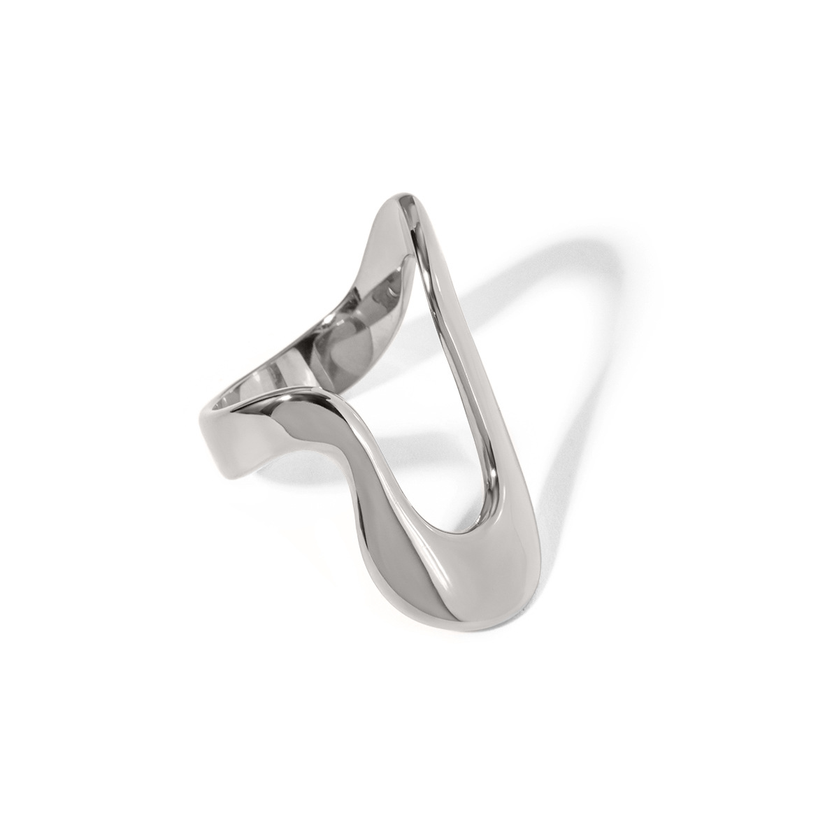 18k Gold Stainless Steel Minimalist Irregular Design Ring for Stylish Elegance - Image 6