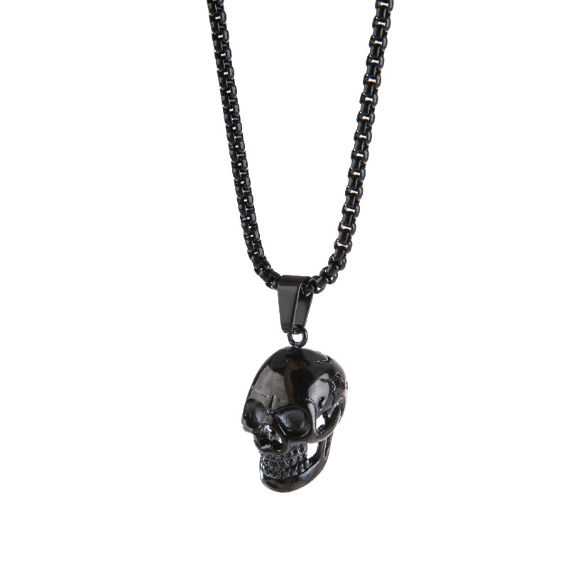 Punk Style Halloween Skull Necklace for Men - Fashionable Titanium Steel Accessories - Image 6