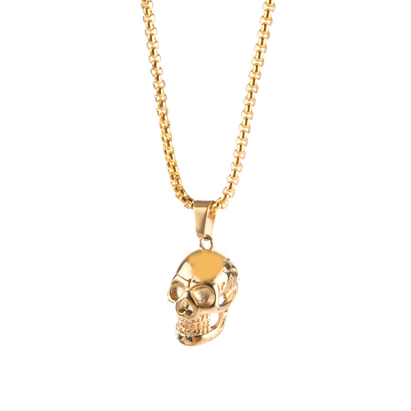 Punk Style Halloween Skull Necklace for Men - Fashionable Titanium Steel Accessories - Image 7