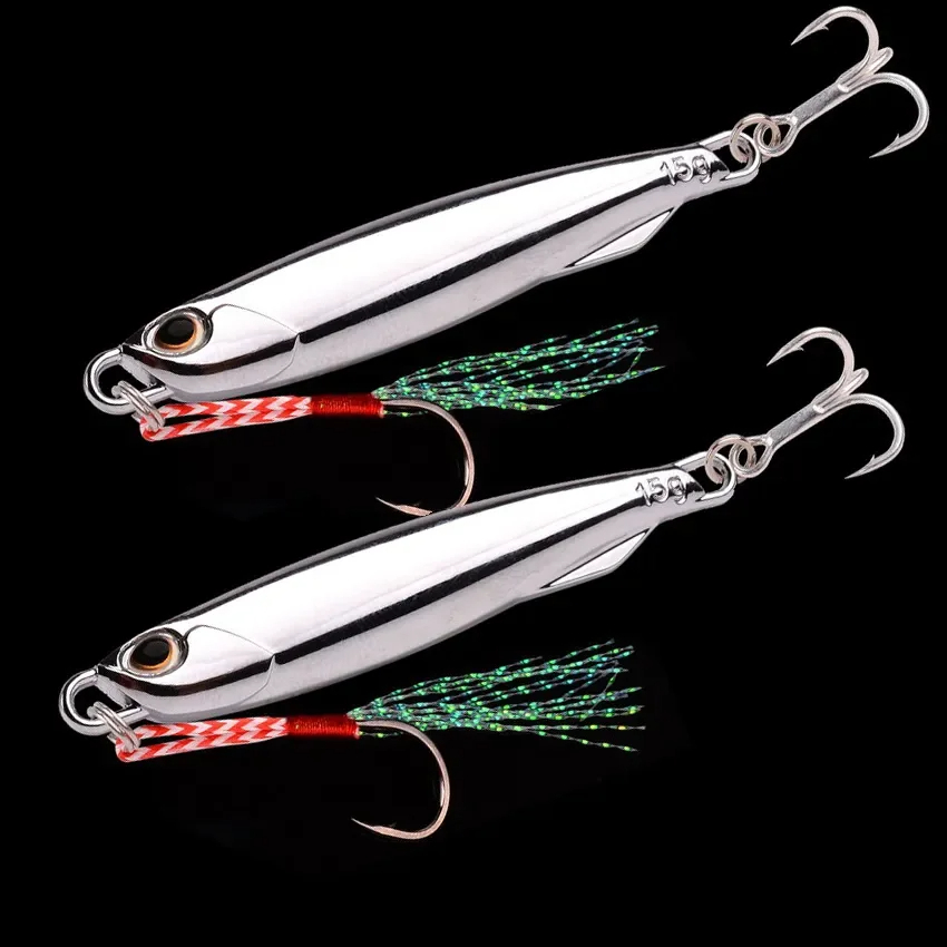 15g Silvery Metal Jig Lure for Sea Fishing - Saltwater Bass Tackle Bait - Image 5