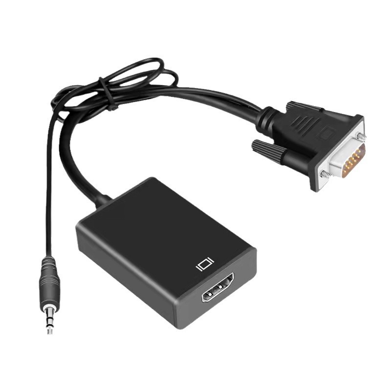 High-Quality Black Audio Cable for Laptop and Monitor Connection