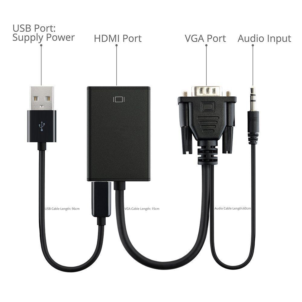 High-Quality Black Audio Cable for Laptop and Monitor Connection - Image 2