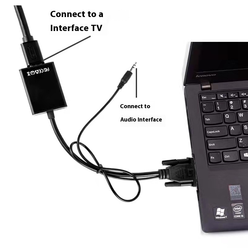 High-Quality Black Audio Cable for Laptop and Monitor Connection - Image 4
