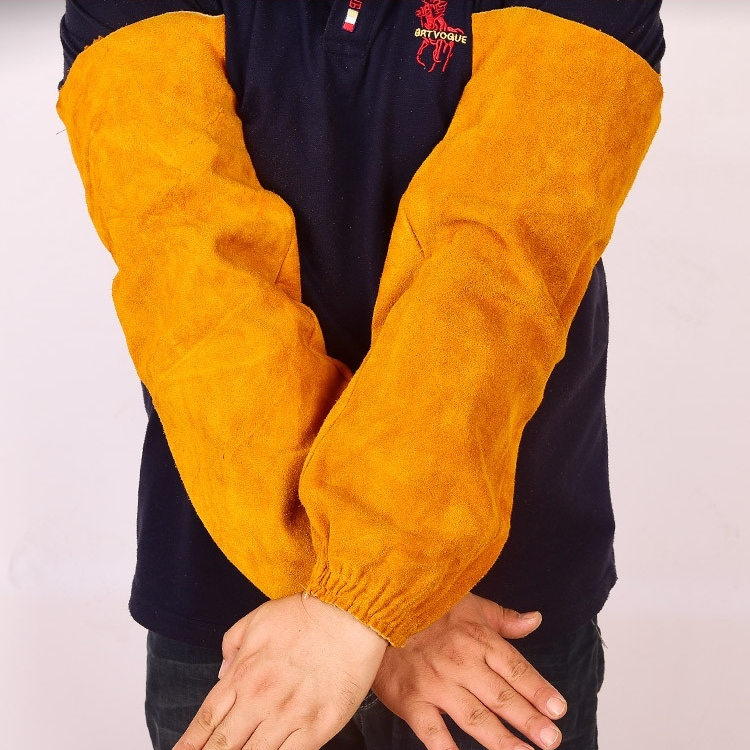 Durable Real Cowhide Welding Sleeve Cap - Anti-scald, Elastic Protection