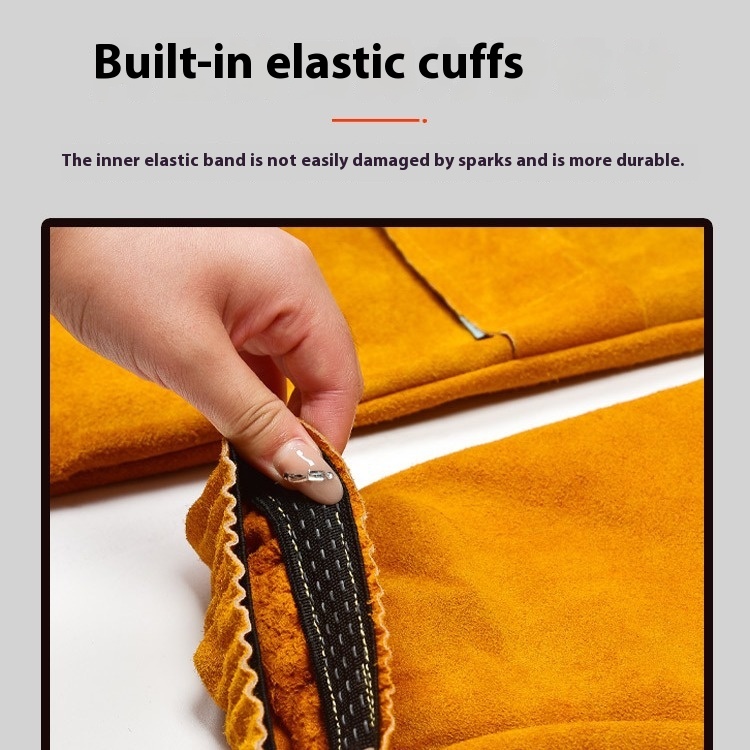 Durable Real Cowhide Welding Sleeve Cap - Anti-scald, Elastic Protection - Image 4