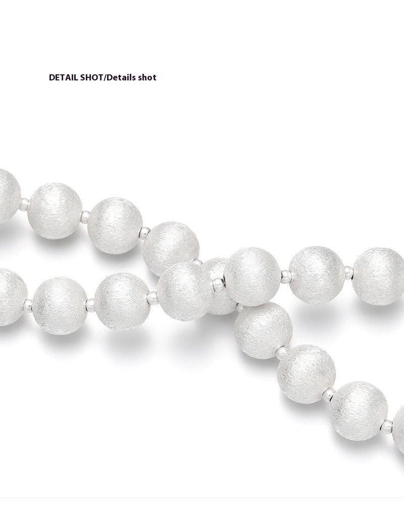 Unique Niche Drawing Beads Fried Street Round Beads Clavicle Bracelet & Necklace Set - Stylish Personality Jewelry - Image 9