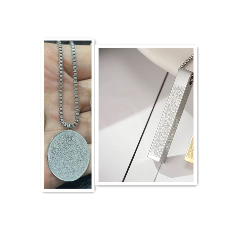Stainless Steel Arabic Disc Necklace and Bracelet Set - Elegant Accessory - Image 17