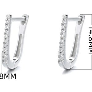 925 Sterling Silver Geometric U-Shaped Earrings for Women – Stylish Design