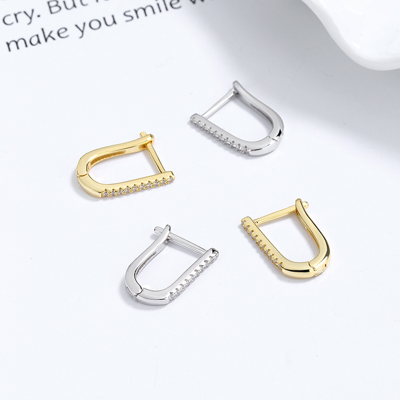 925 Sterling Silver Geometric U-Shaped Earrings for Women – Stylish Design - Image 2