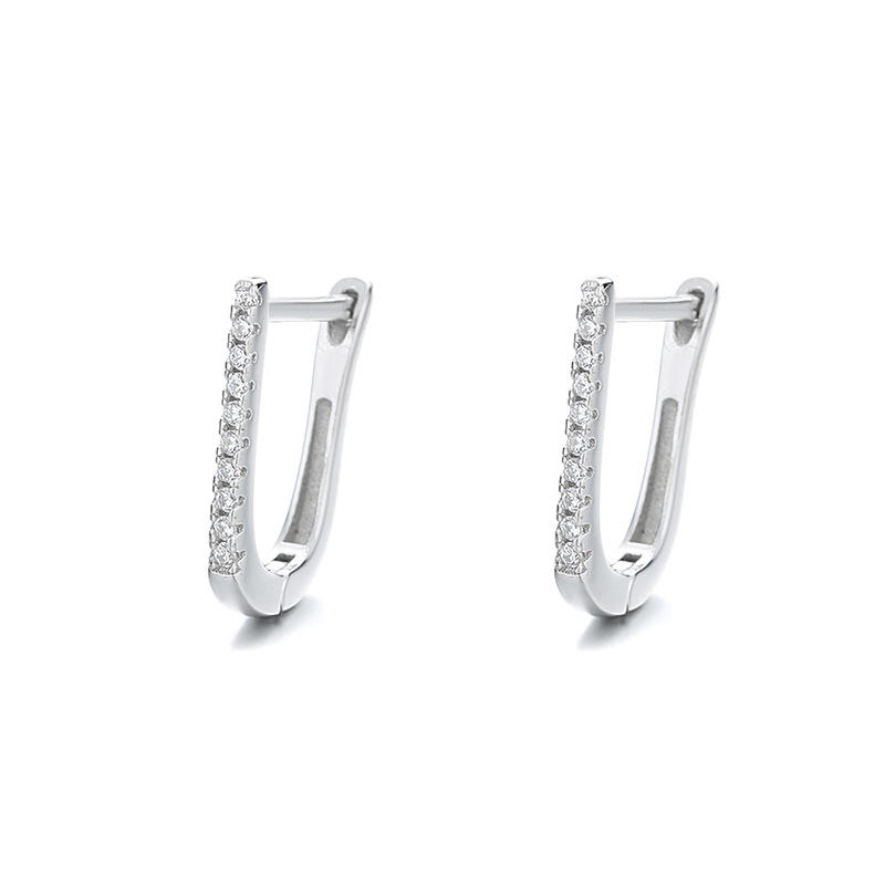 925 Sterling Silver Geometric U-Shaped Earrings for Women – Stylish Design - Image 4