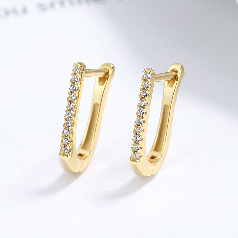 925 Sterling Silver Geometric U-Shaped Earrings for Women – Stylish Design - Image 10