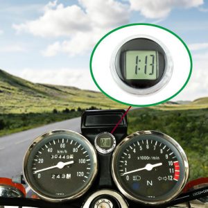 Compact Motorcycle & Car Electronic Clock - Mini Waterproof Outdoor Thermometer