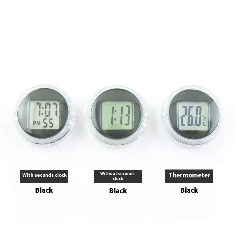 Compact Motorcycle & Car Electronic Clock - Mini Waterproof Outdoor Thermometer - Image 3