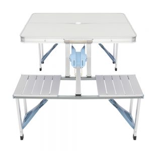 Aluminum Alloy One-Piece Folding Tables and Chairs - Durable & Portable