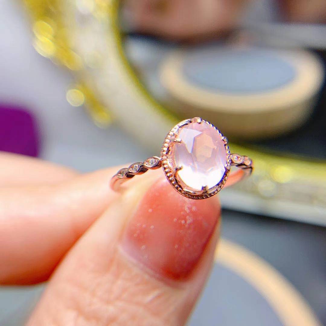 Carved High Definition Color Gemstone Women's Jewelry Ring and Pendant Set - Image 4