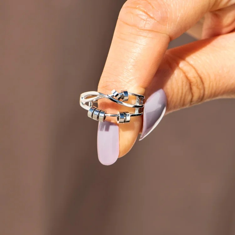 S925 Silver Layer Bead Ring for Women - Drive Away Your Anxiety Stylishly