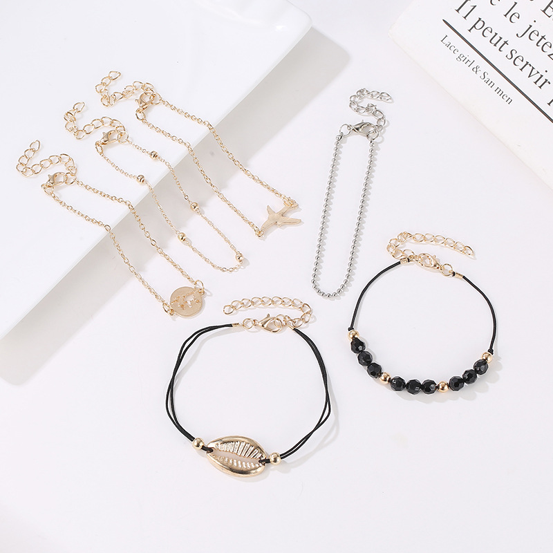 Six-Piece Multi-Layer Bracelet Set with Hollow Map Design - Stylish & Unique - Image 5
