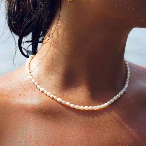 Elegant Natural Freshwater Pearl Necklace for Women - Light Luxury Clavicle Chain in Sweet Cool Style